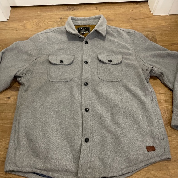 JACHS New York Fully Lined Wool Blend Shirt Jacket Gray Men's Collar XL - Picture 3 of 9